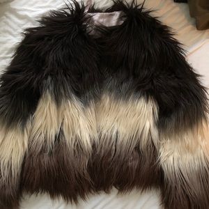 ASOS ombre faux fur coat
